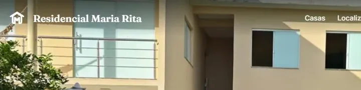 Cabeçalho do site do Residencial Maria Rita, com a marca à esquerda e o menu à direita