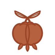 Favicon da Casa Pitanga ampliado: um fruto com duas folhas