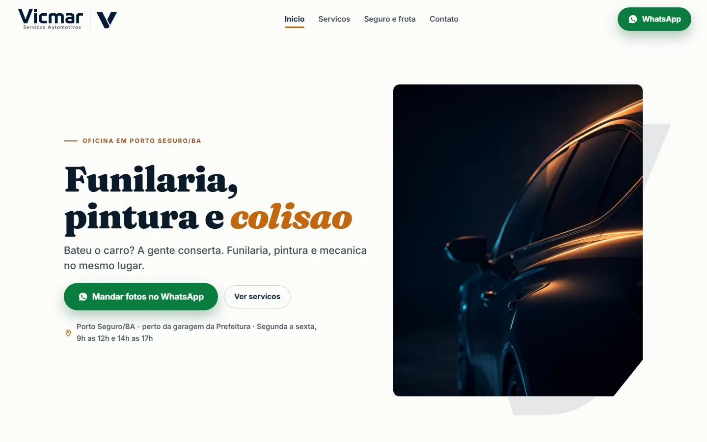 Site Vicmar, feito pela Obrena